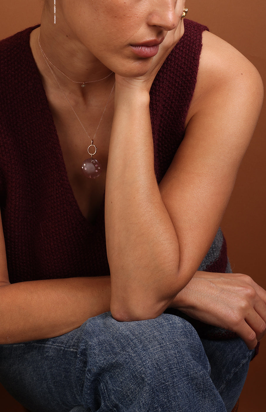 Raspberry Rose Pendant