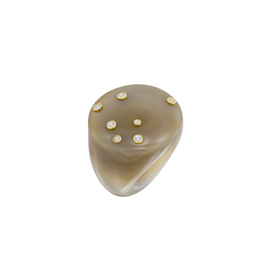 Yellow Jasper Mini Sky Bubble White Diamond